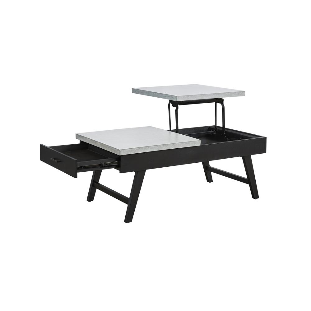 Lift-Top Cocktail Table, Concrete Gray/Black. Picture 1