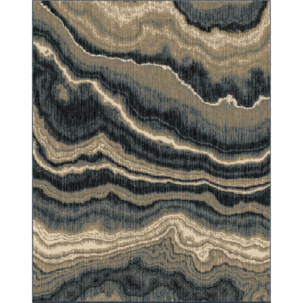 Orian American Heritage Abstract Stone Indigo Area Rug (7'6" x 9'6"). Picture 1