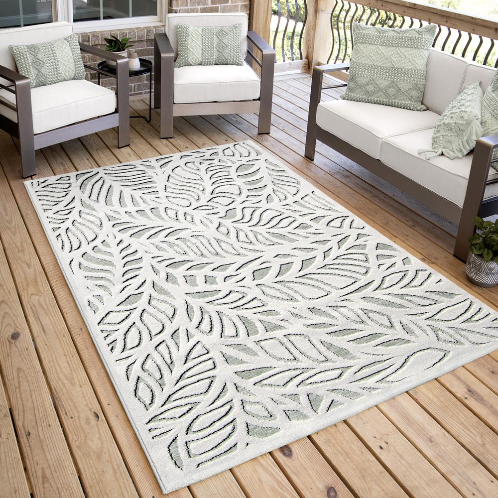 Nouvelle Boucle Palm Overlay Natural Verde (7'9" x 10'10"). Picture 7
