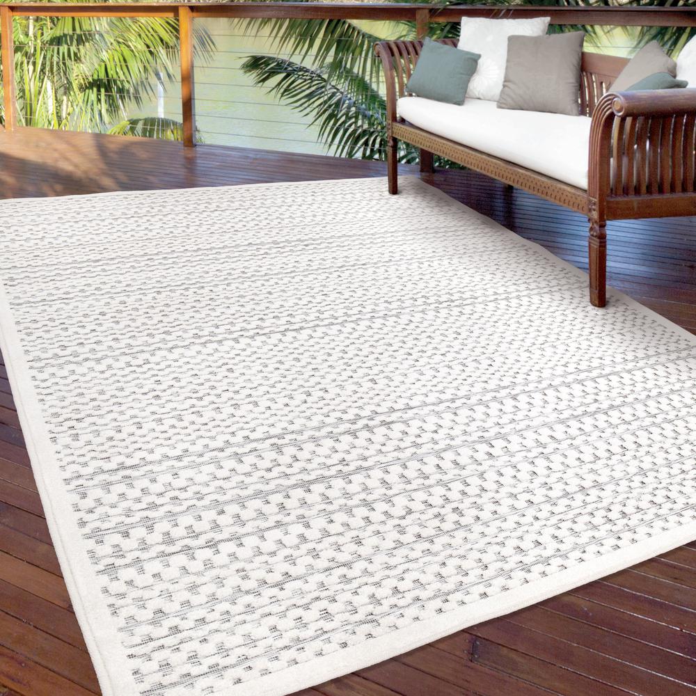 Boucle' Aegean Natural Grey Area Rug (5'2" x 7'6"). Picture 3