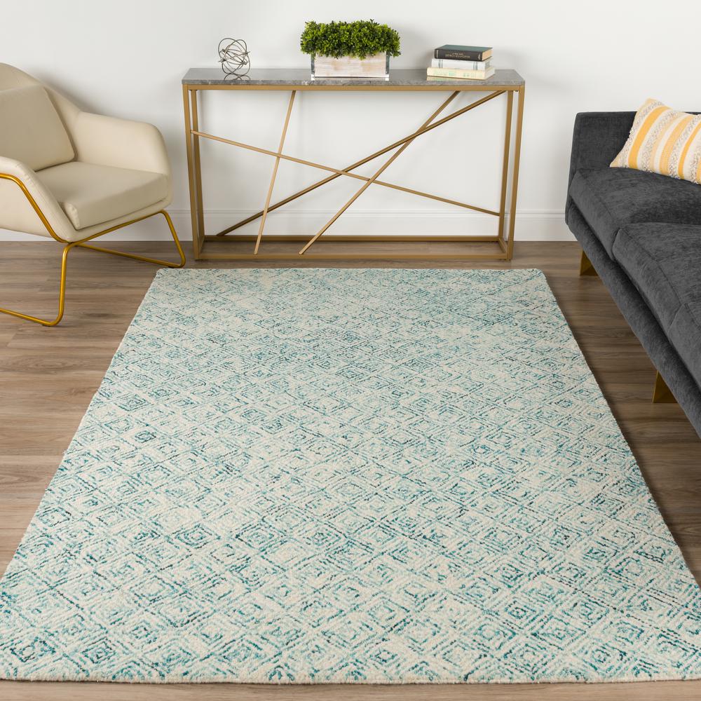Zoe ZZ1 Teal 6' x 9' Rug. Picture 2