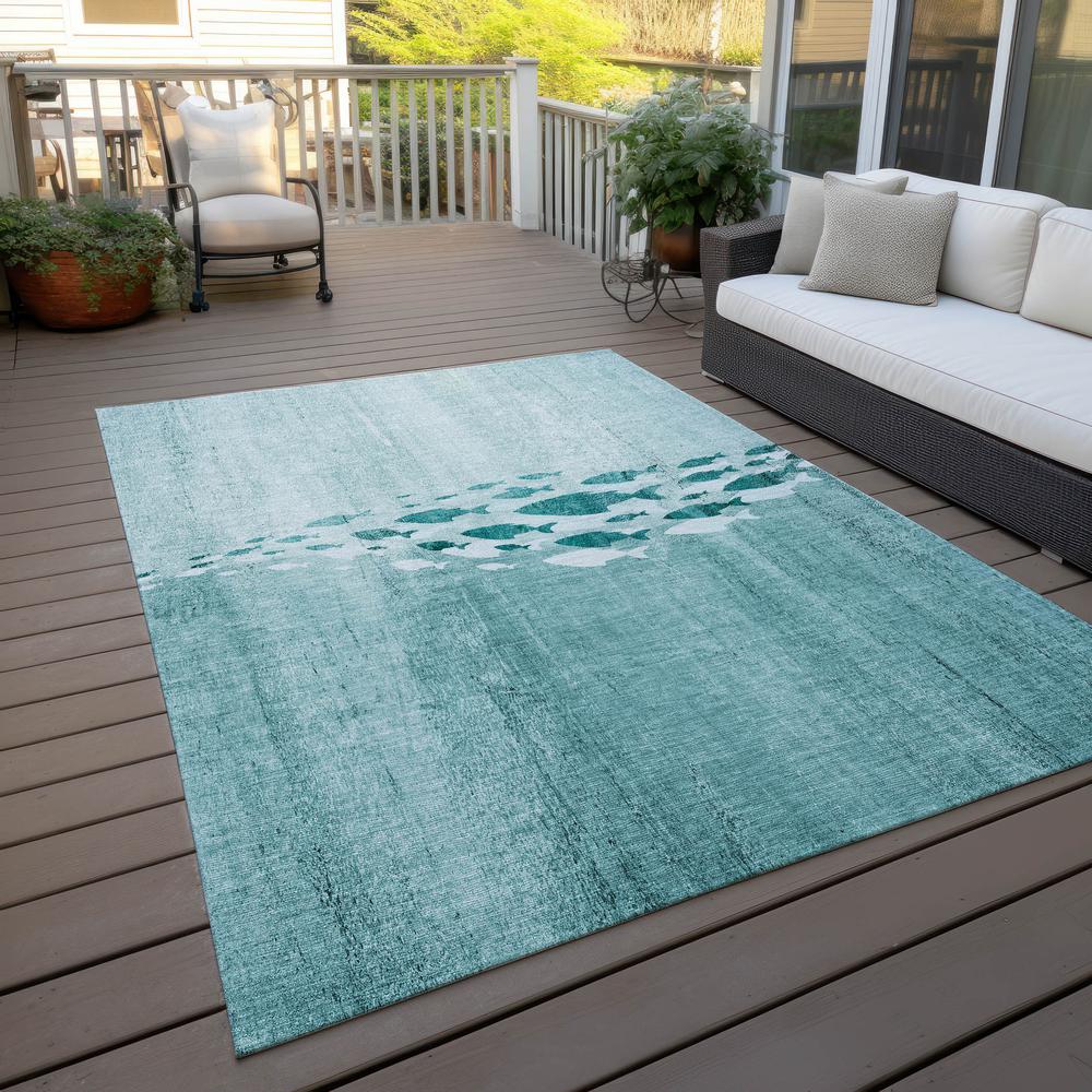 Chantille ACN627 Teal 10' x 14' Rug. Picture 8