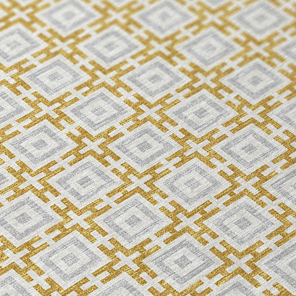 Indoor/Outdoor Marlo MO1 Gold Washable 8' x 8' Rug. Picture 3