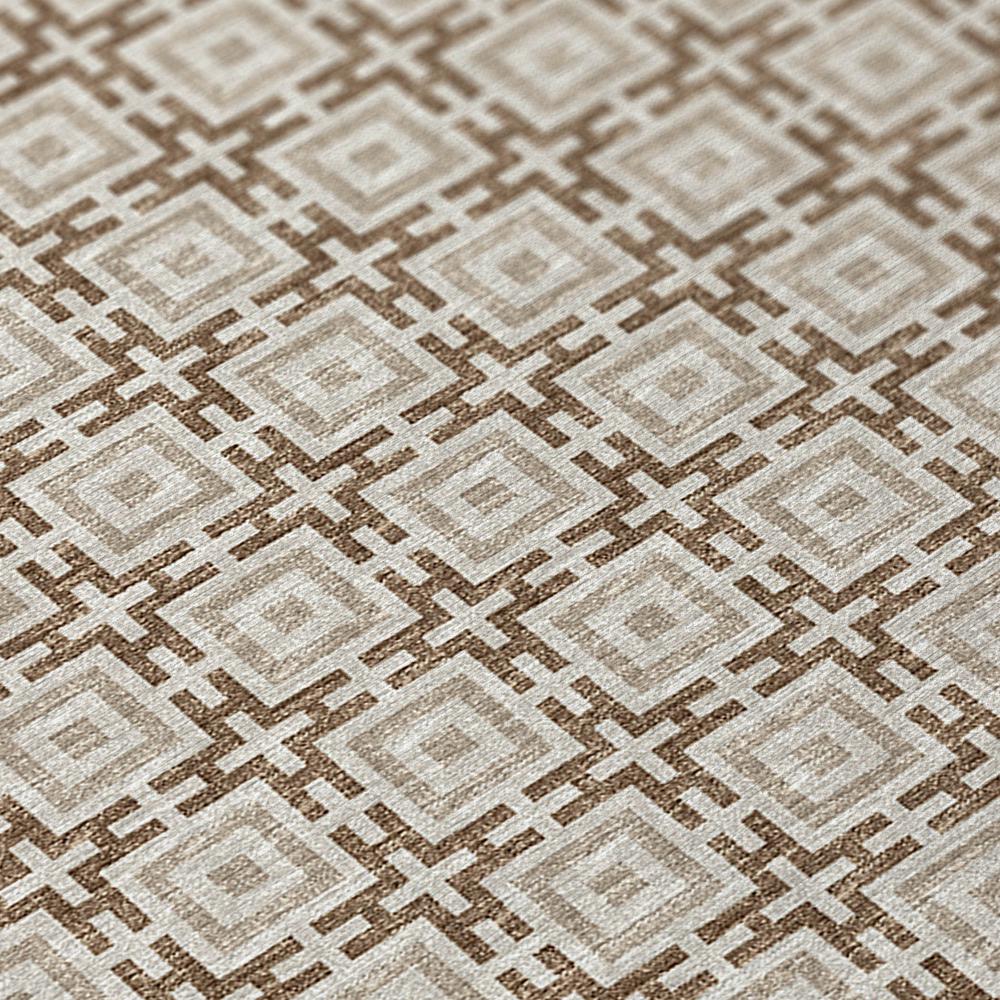 Indoor/Outdoor Marlo MO1 Taupe Washable 8' x 8' Rug. Picture 3