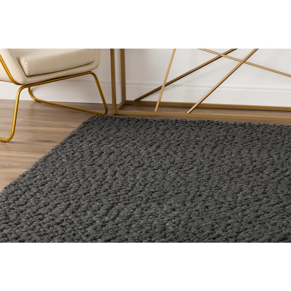 Gorbea GR1 Charcoal 2'6" x 10' Runner Rug. Picture 9