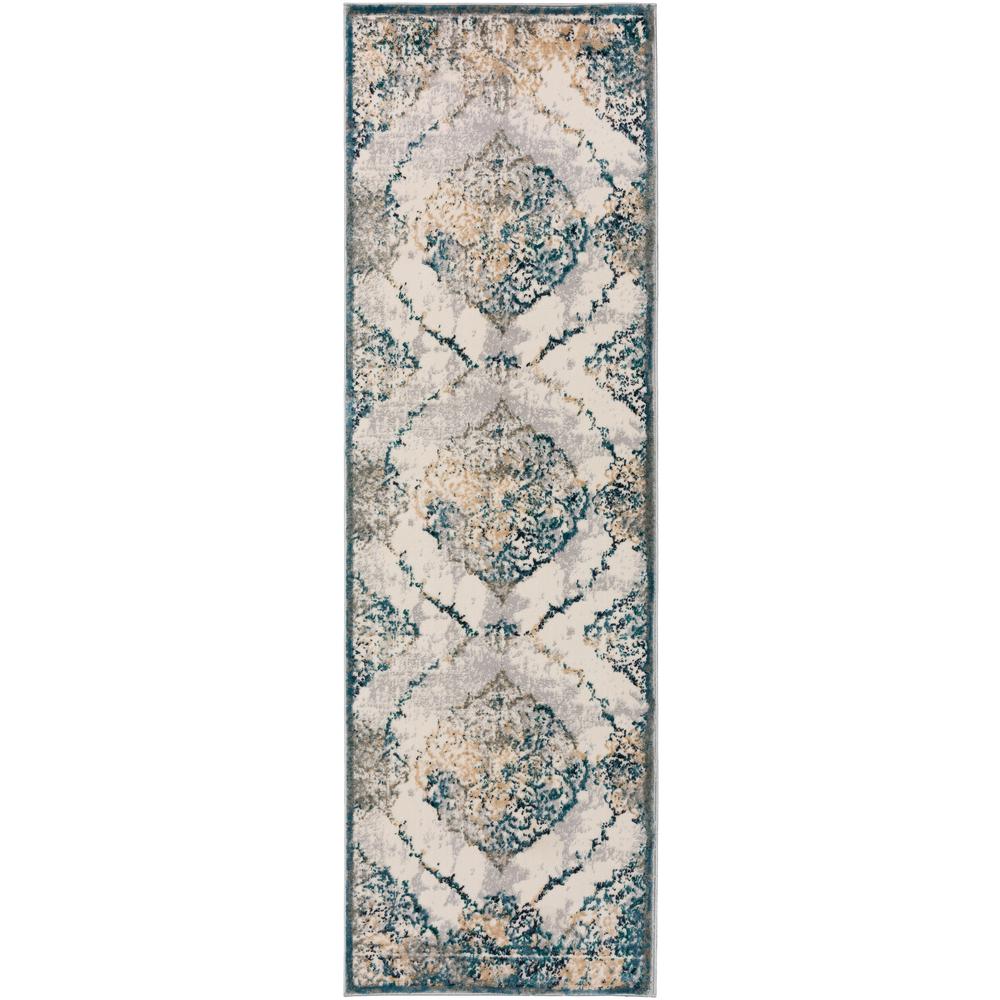 Karma KM23 Ivory 2'3" x 7'5" Runner Rug. Picture 1