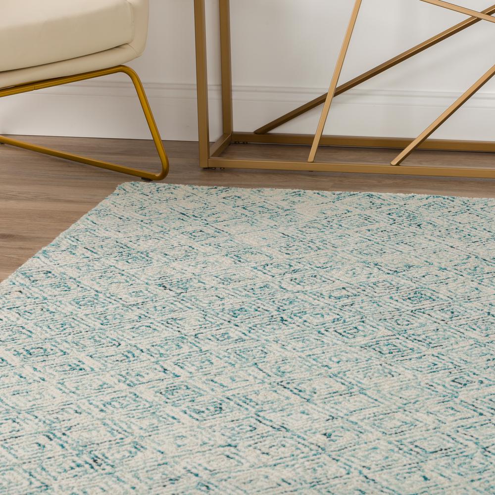 Zoe ZZ1 Teal 4' x 4' Octagon Rug. Picture 8