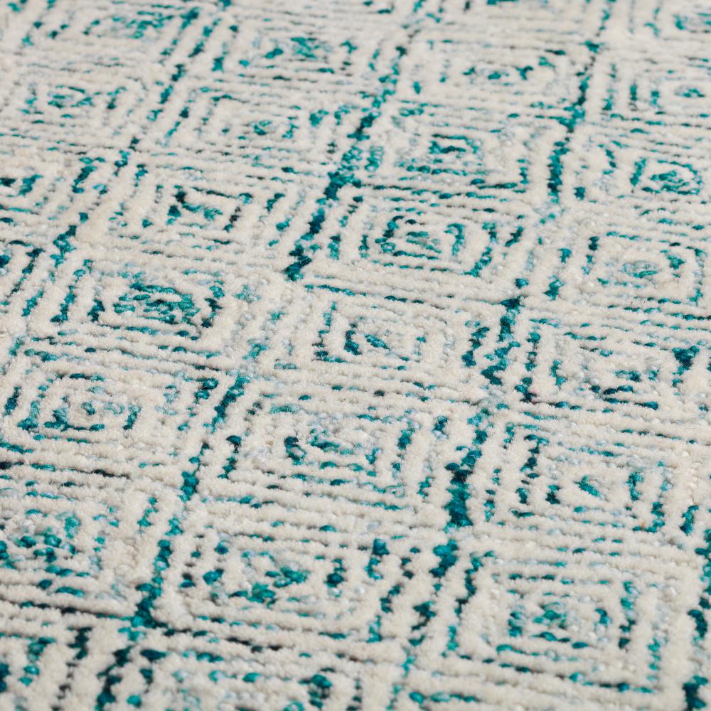 Zoe ZZ1 Teal 4' x 4' Round Rug. Picture 7