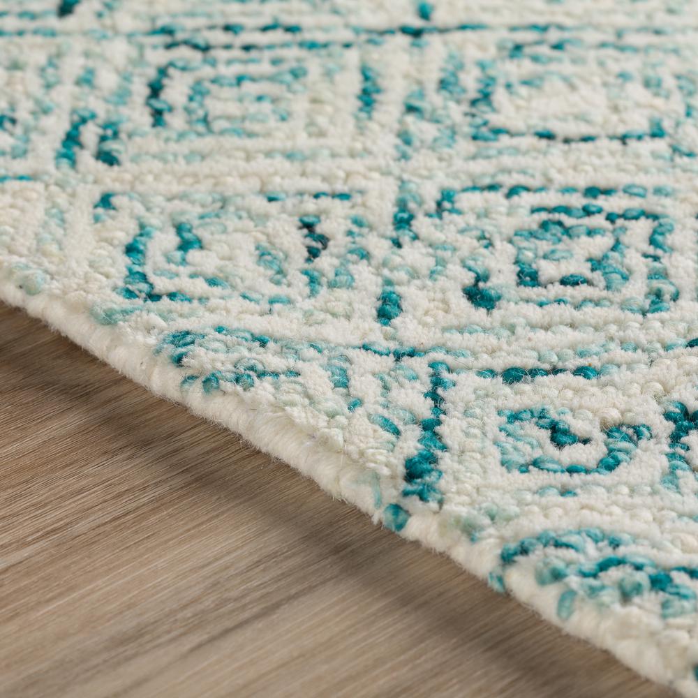 Zoe ZZ1 Teal 4' x 4' Square Rug. Picture 10