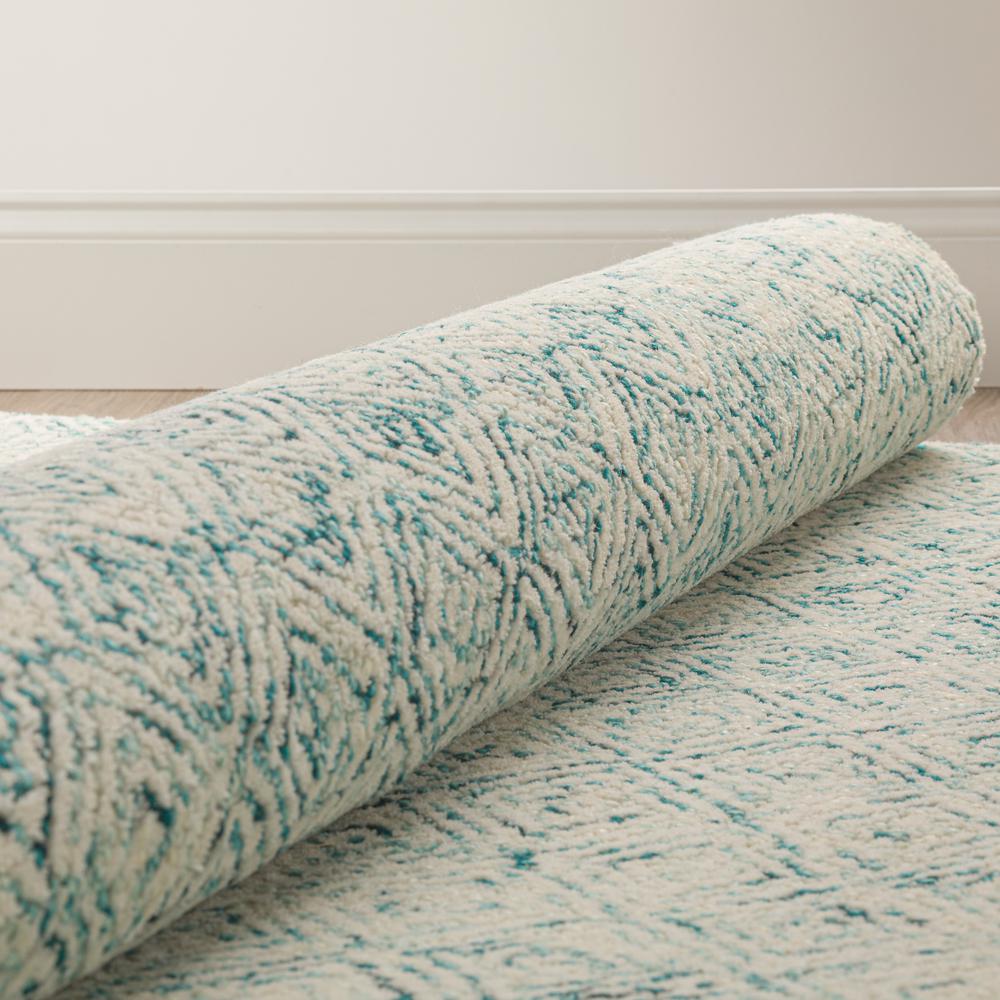 Zoe ZZ1 Teal 4' x 4' Square Rug. Picture 5