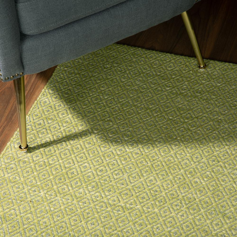 Addison Prism Celery Diamond Flat Weave Wool 2' x 3' Accent Rug. Picture 8