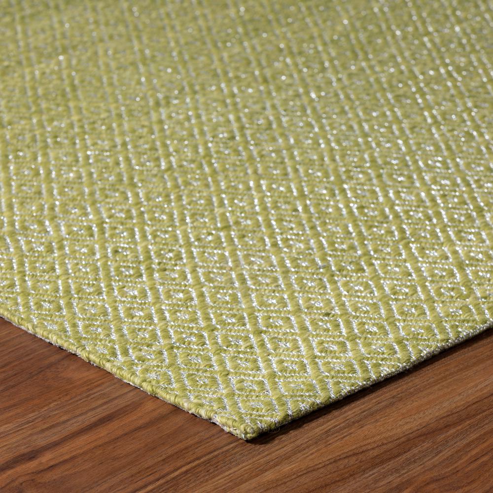 Addison Prism Celery Diamond Flat Weave Wool 2' x 3' Accent Rug. Picture 3