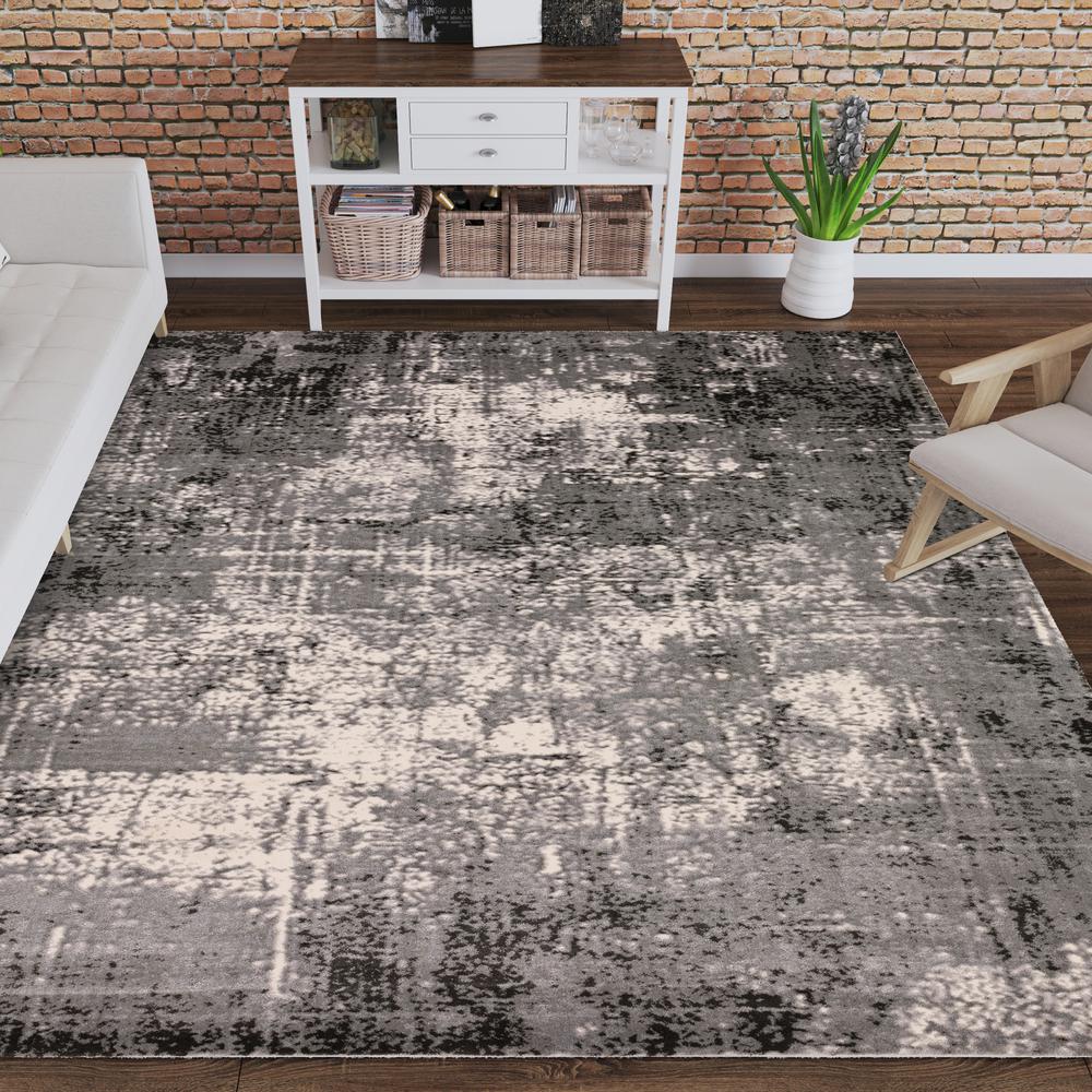 Addison Dayton Transitional Distressed Grey 3’3" x 5’1" Area Rug. Picture 1