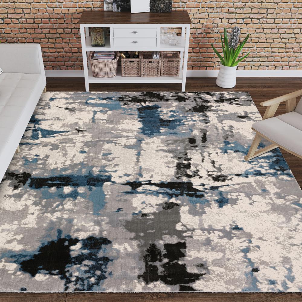 Addison Dayton Transitional Abstract Grey 3’3" x 5’1" Area Rug. Picture 1