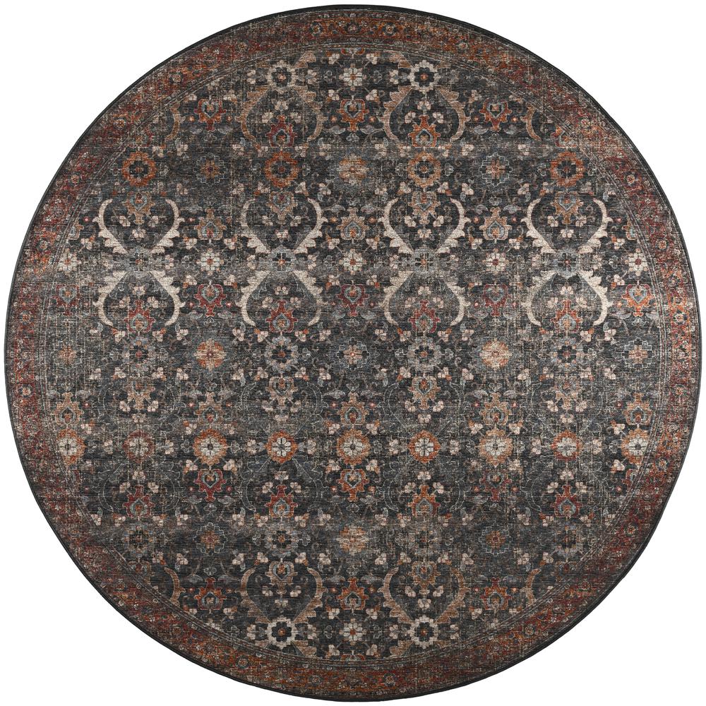 Jericho JC1 Charcoal 4' x 4' Round Rug. Picture 1