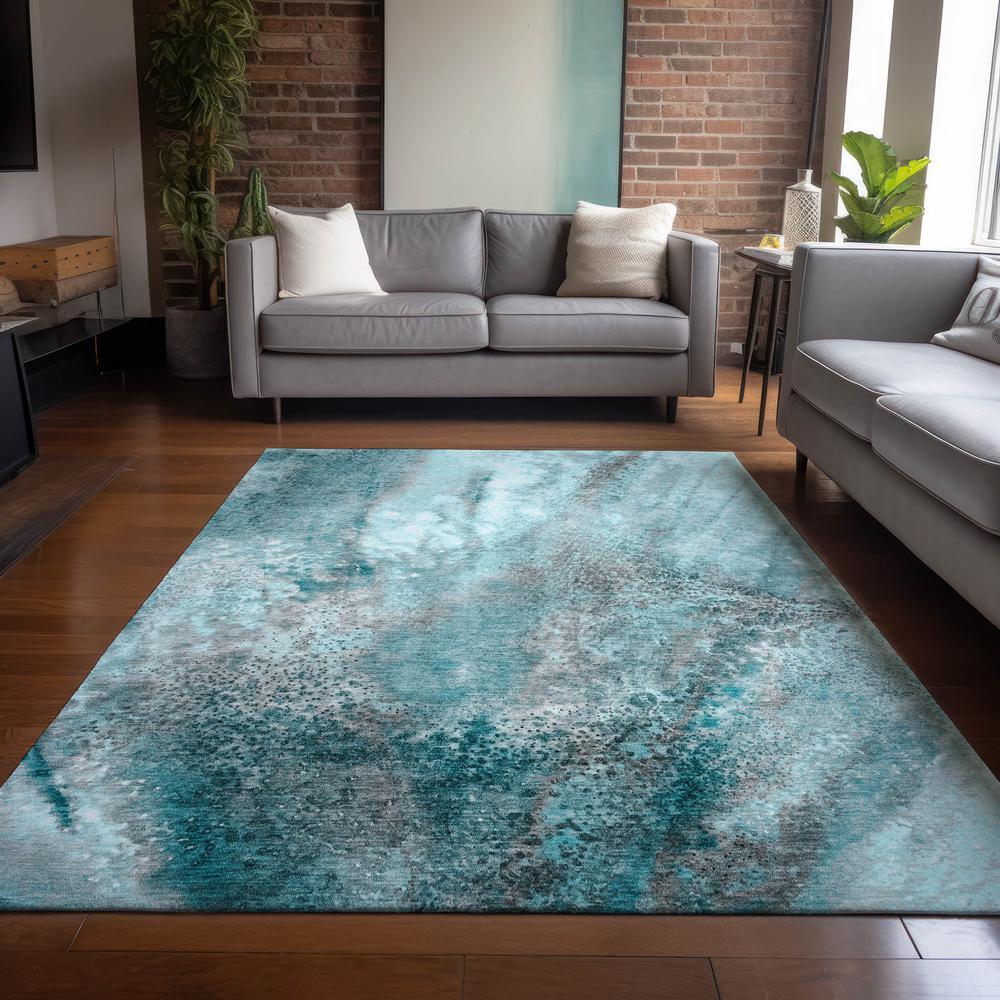 Chantille ACN505 Teal 3' x 5' Rug. Picture 6