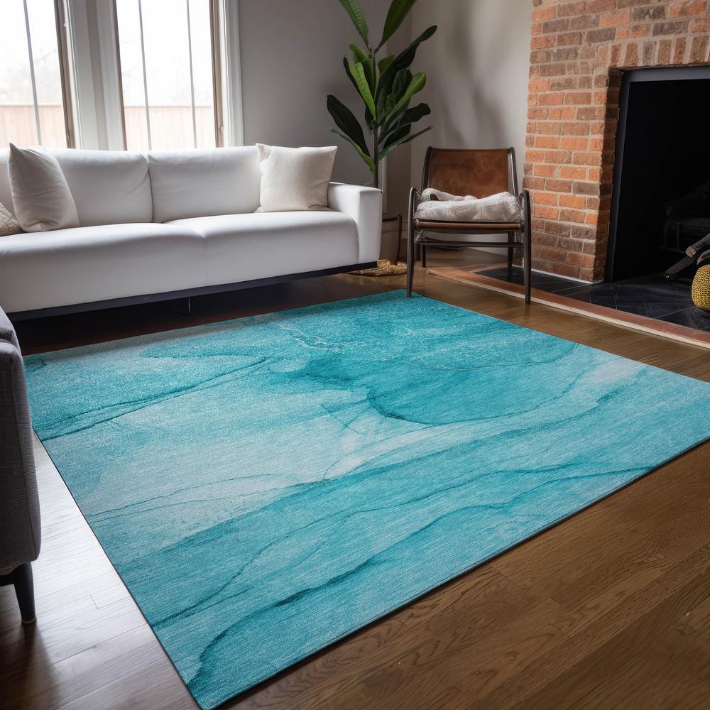 Chantille ACN507 Teal 3' x 5' Rug. Picture 8