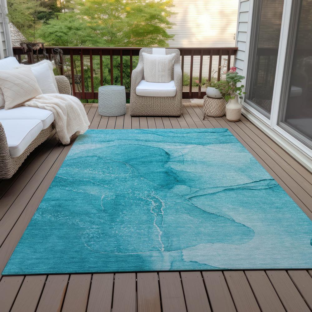 Chantille ACN507 Teal 3' x 5' Rug. Picture 10