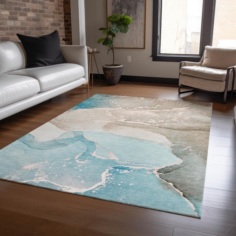 Chantille ACN517 Teal 3' x 5' Rug. Picture 6