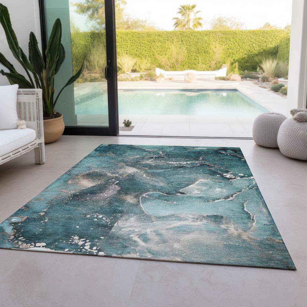 Chantille ACN518 Teal 3' x 5' Rug. Picture 8