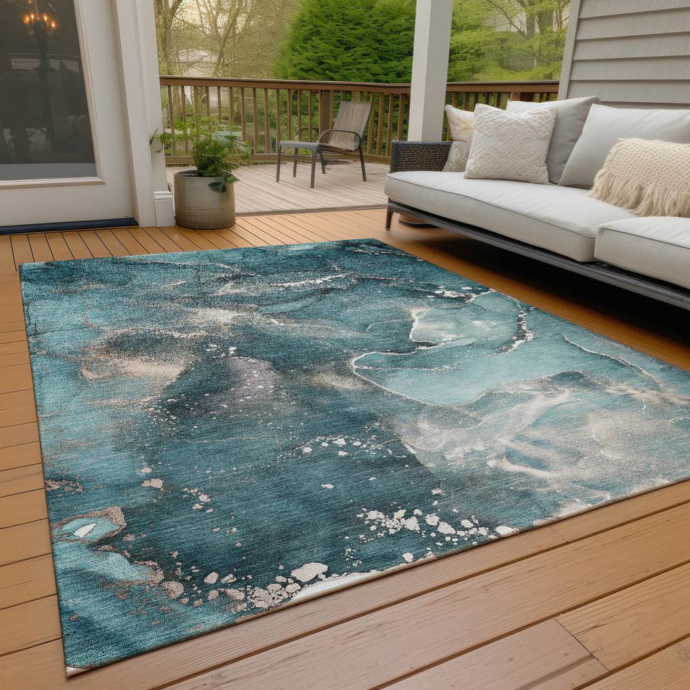 Chantille ACN518 Teal 3' x 5' Rug. Picture 10