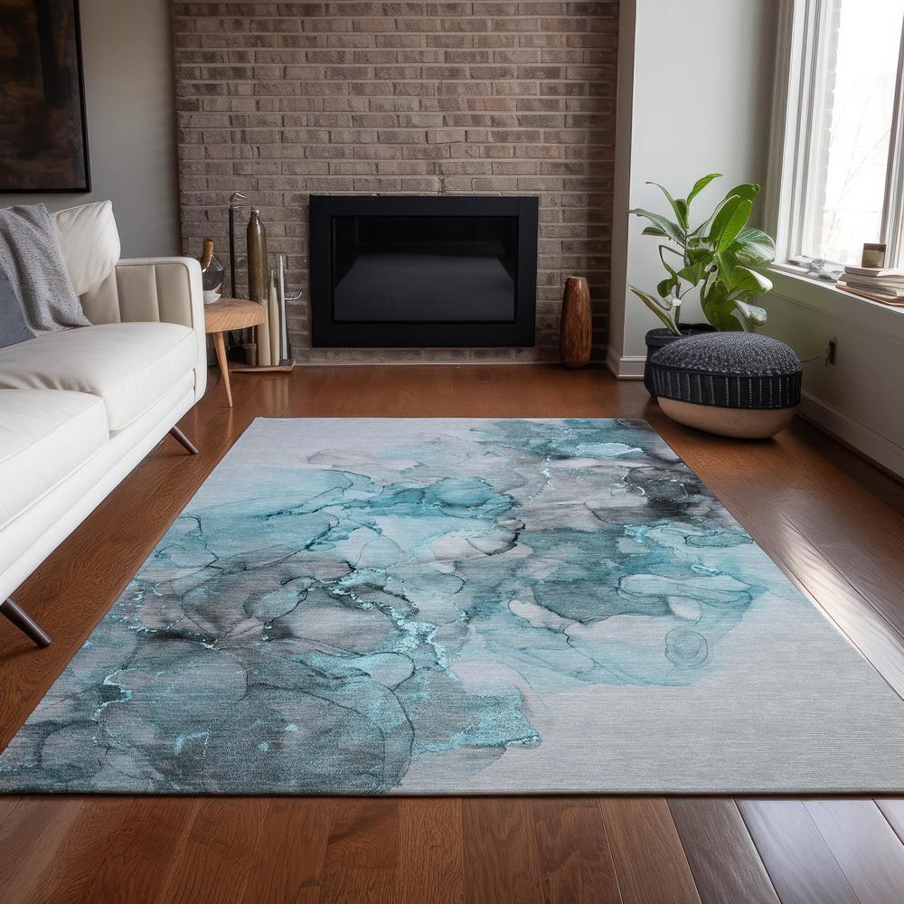 Chantille ACN520 Teal 3' x 5' Rug. Picture 7