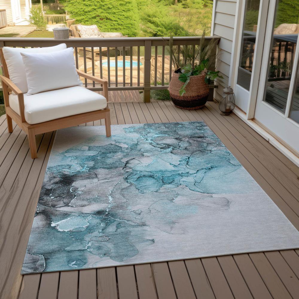 Chantille ACN520 Teal 3' x 5' Rug. Picture 9