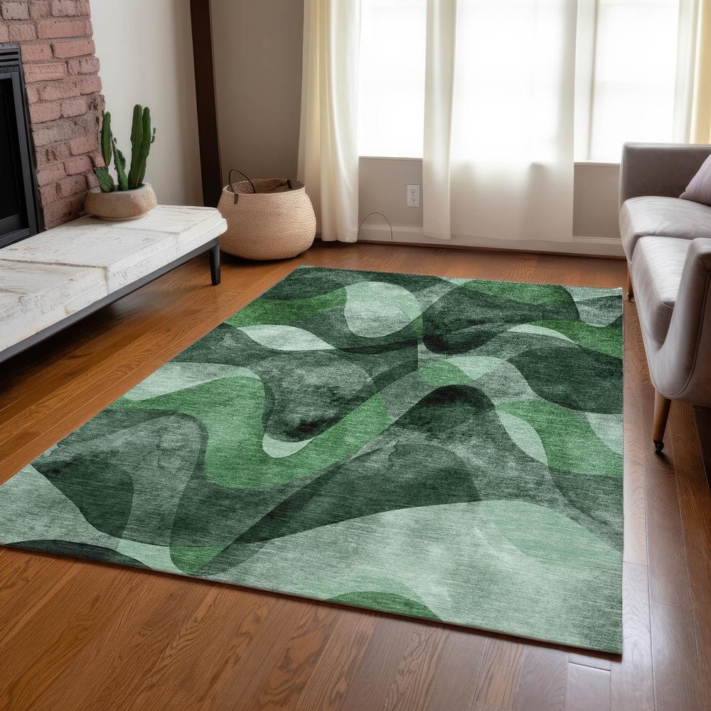 Chantille ACN536 Green 3' x 5' Rug. Picture 7
