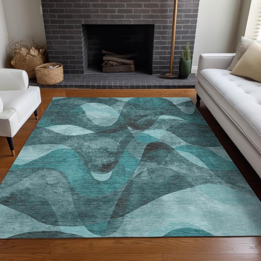 Chantille ACN536 Teal 3' x 5' Rug. Picture 6