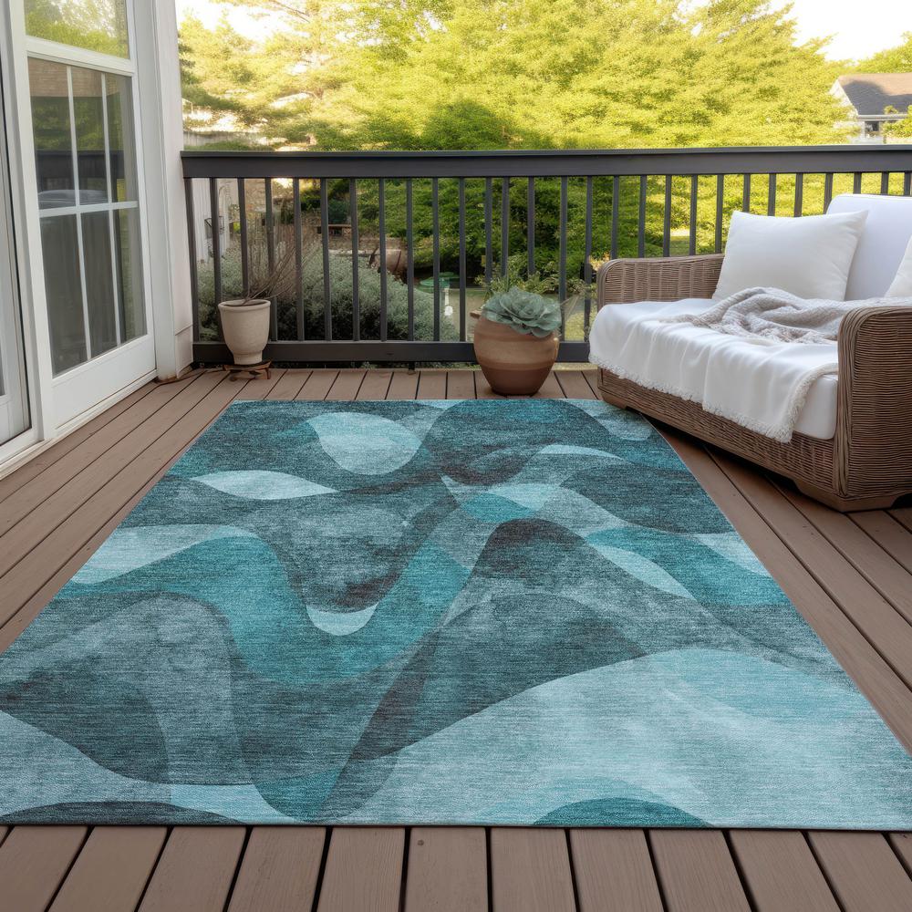 Chantille ACN536 Teal 3' x 5' Rug. Picture 8