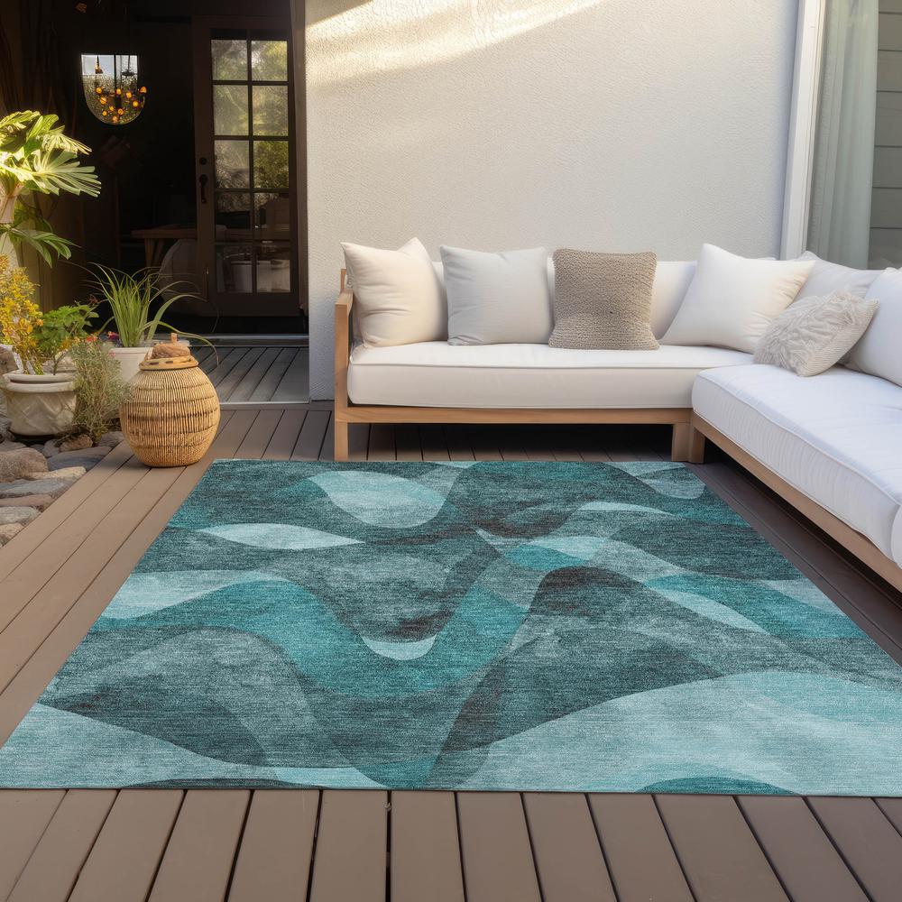 Chantille ACN536 Teal 3' x 5' Rug. Picture 9