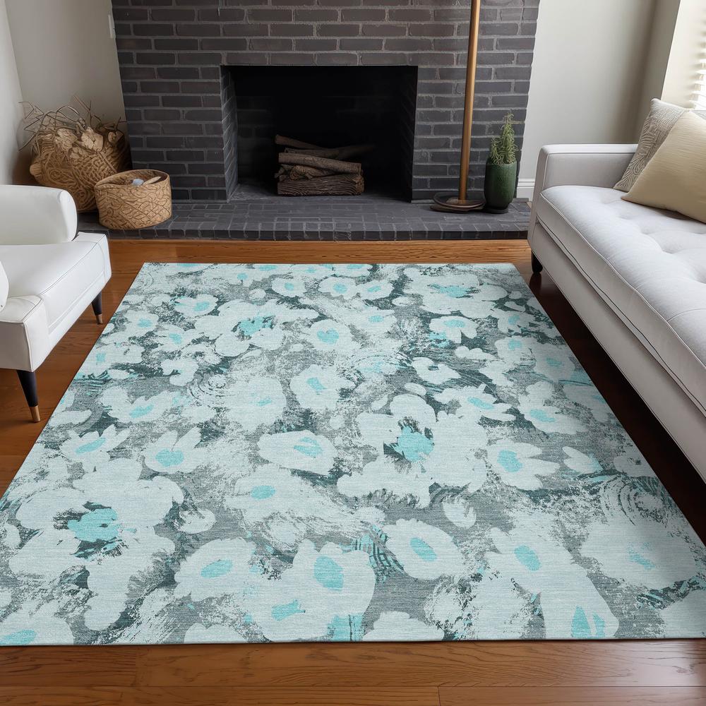Chantille ACN538 Teal 3' x 5' Rug. Picture 7