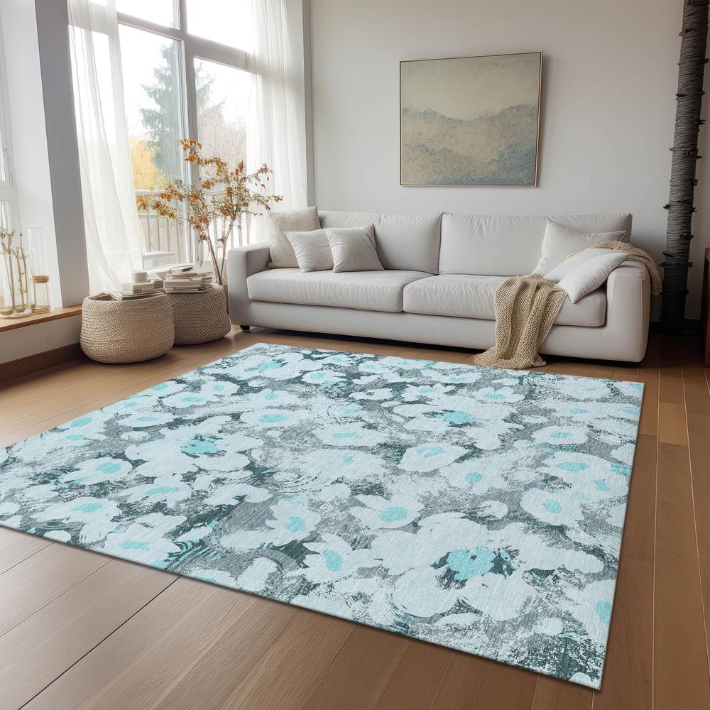 Chantille ACN538 Teal 3' x 5' Rug. Picture 8