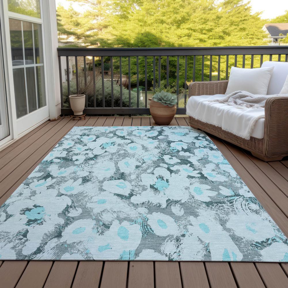 Chantille ACN538 Teal 3' x 5' Rug. Picture 9