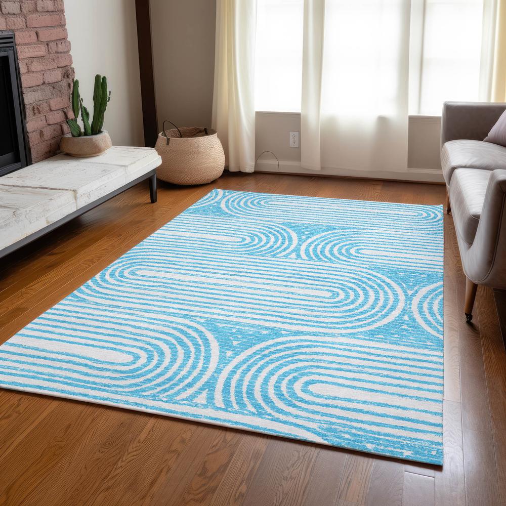 Chantille ACN540 Teal 3' x 5' Rug. Picture 7