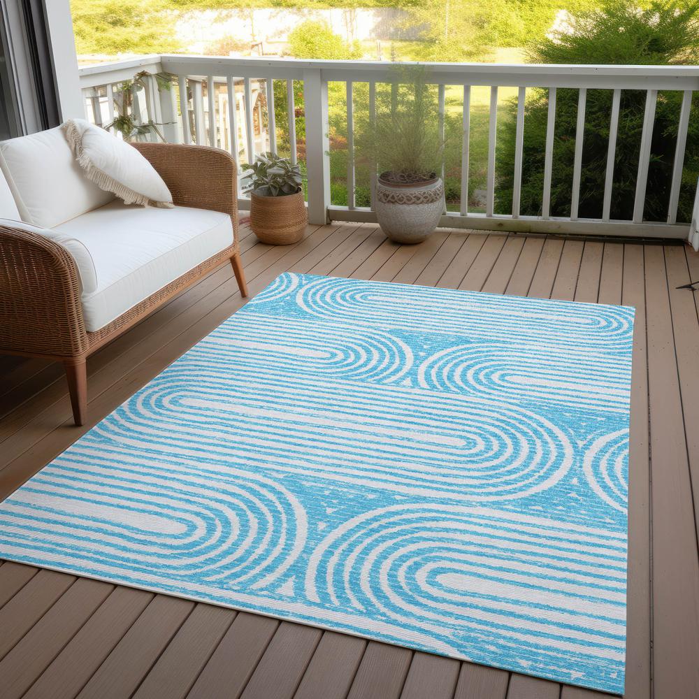 Chantille ACN540 Teal 3' x 5' Rug. Picture 8