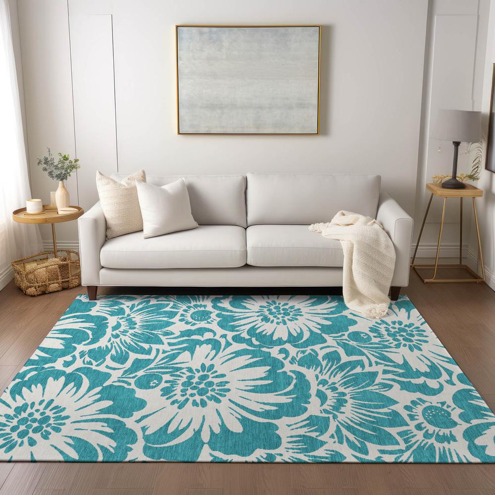Chantille ACN551 Teal 3' x 5' Rug. Picture 6