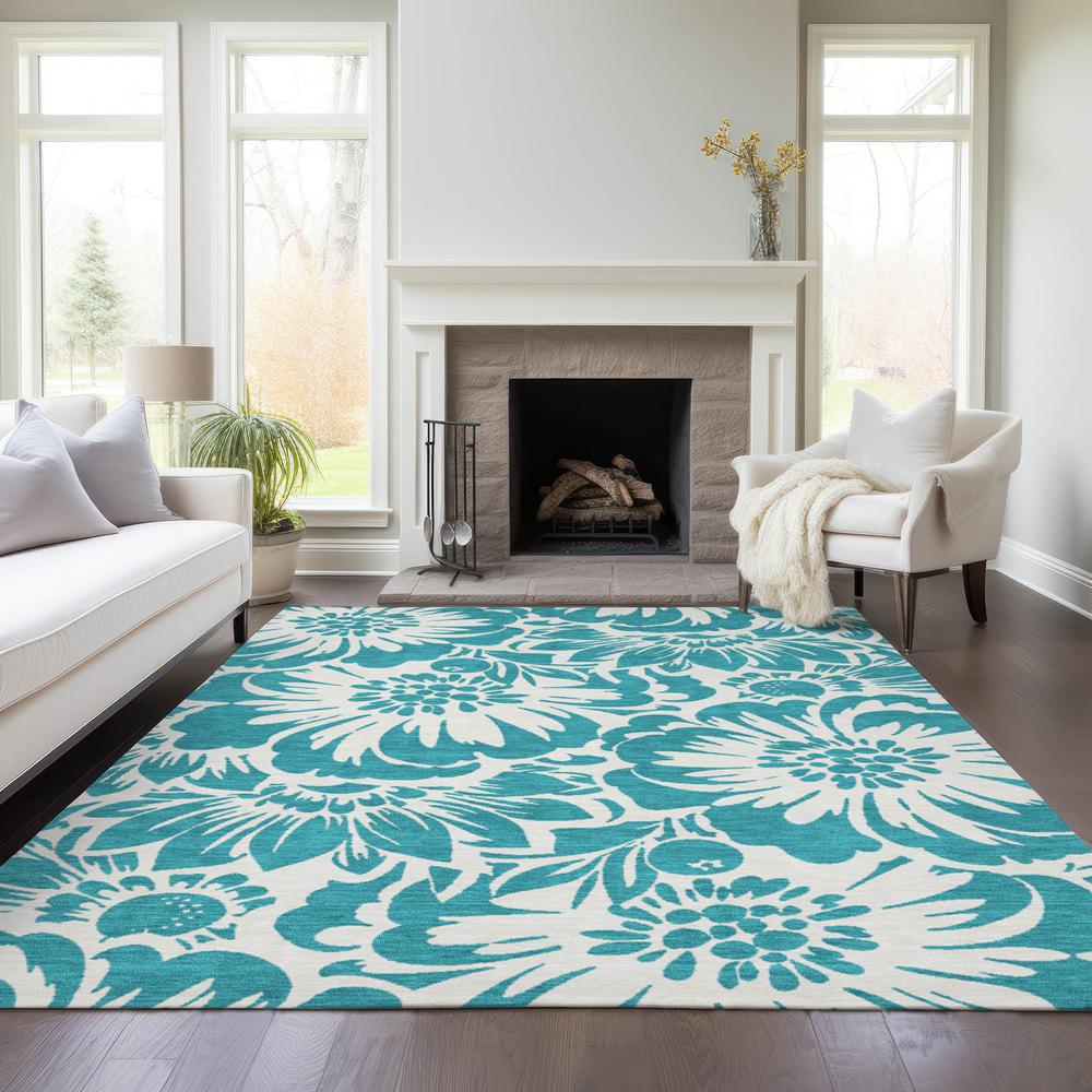 Chantille ACN551 Teal 3' x 5' Rug. Picture 7