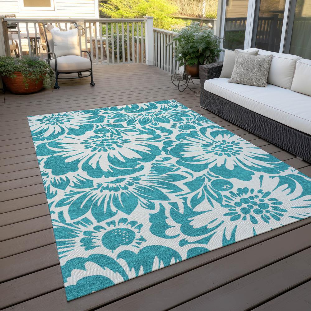 Chantille ACN551 Teal 3' x 5' Rug. Picture 9