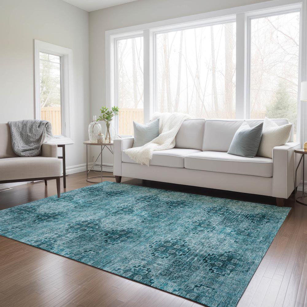 Chantille ACN557 Teal 3' x 5' Rug. Picture 6