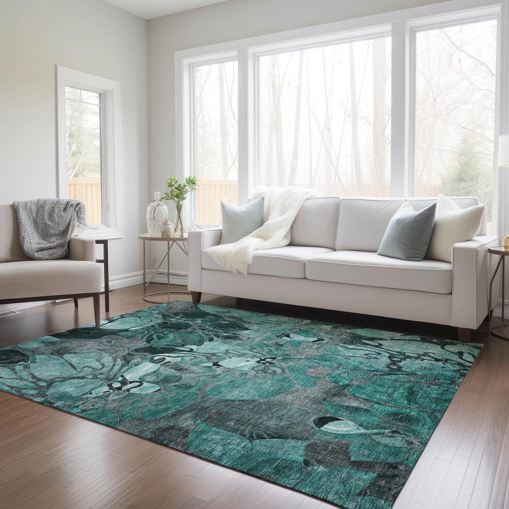 Chantille ACN558 Teal 3' x 5' Rug. Picture 6