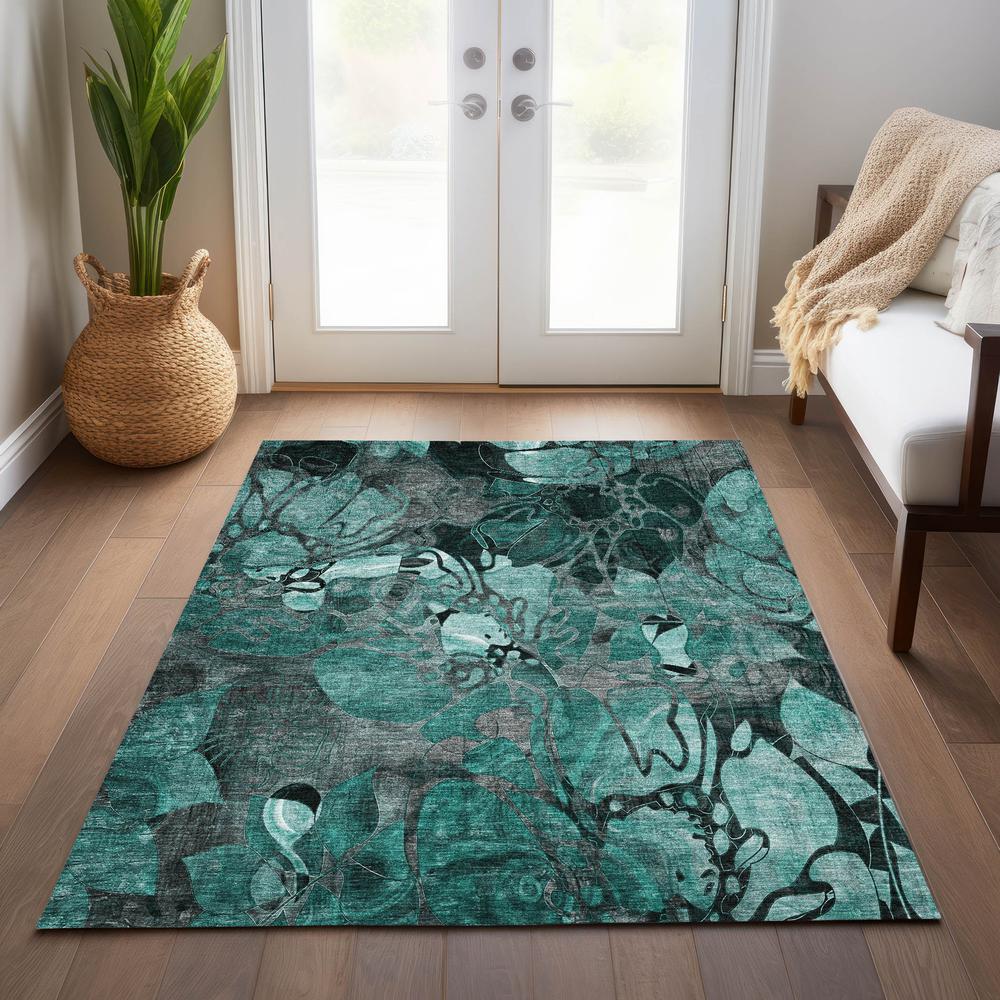 Chantille ACN558 Teal 3' x 5' Rug. Picture 7