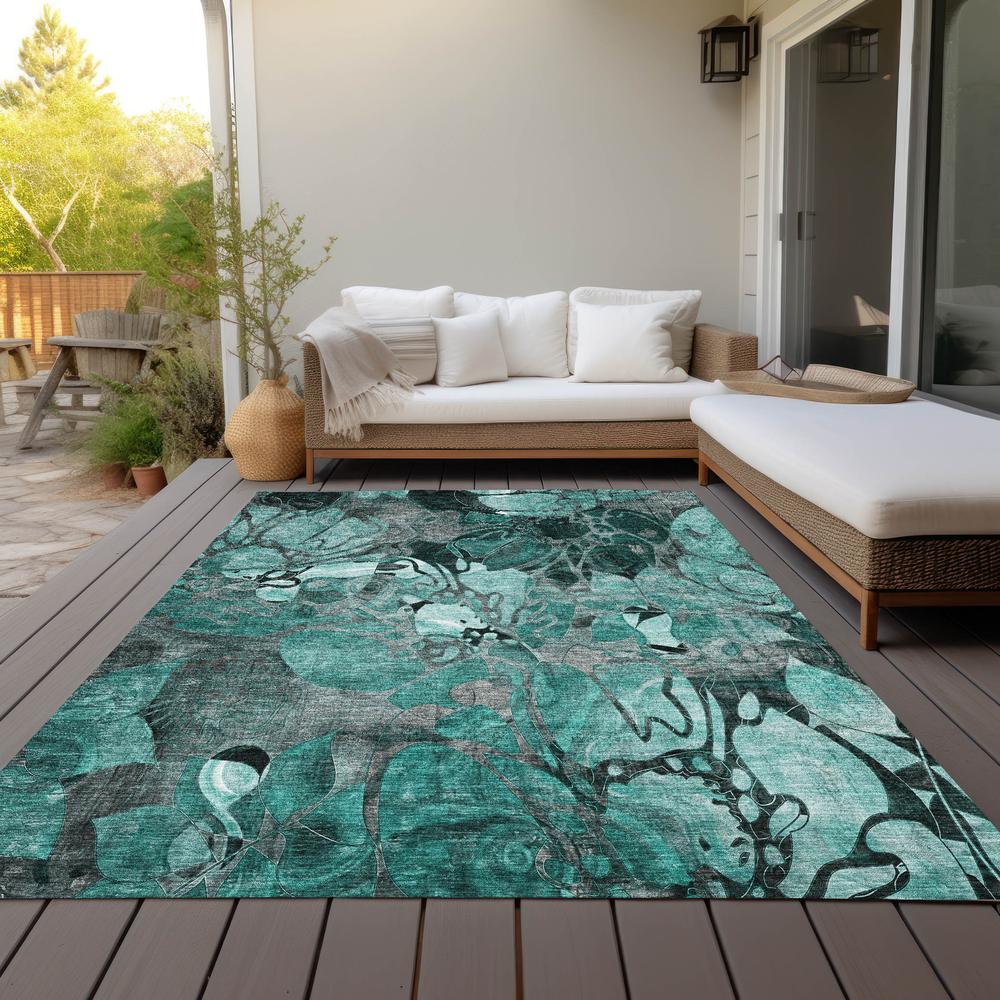 Chantille ACN558 Teal 3' x 5' Rug. Picture 9