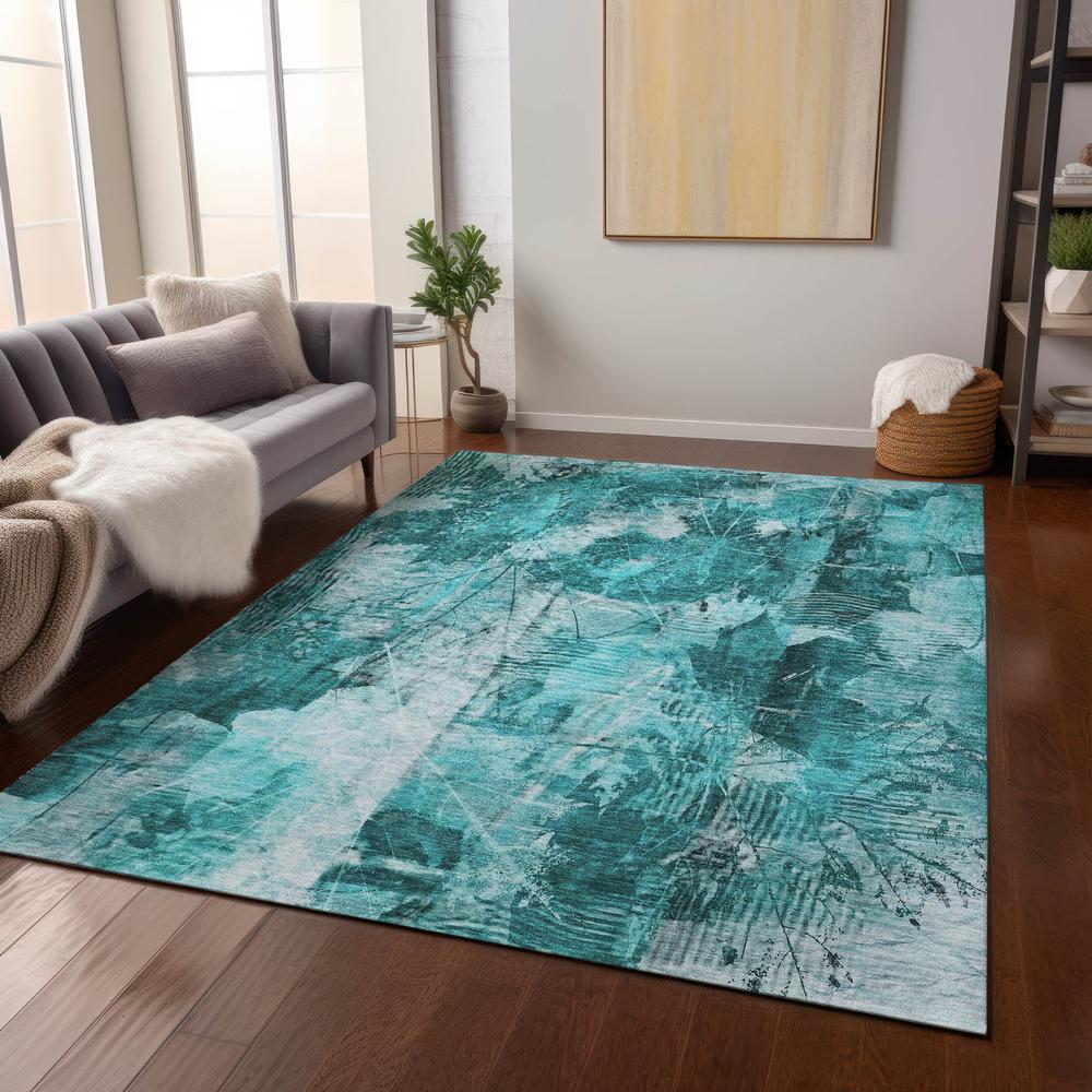 Chantille ACN560 Teal 3' x 5' Rug. Picture 7