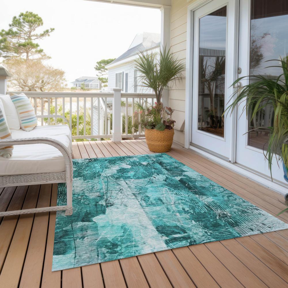 Chantille ACN560 Teal 3' x 5' Rug. Picture 8