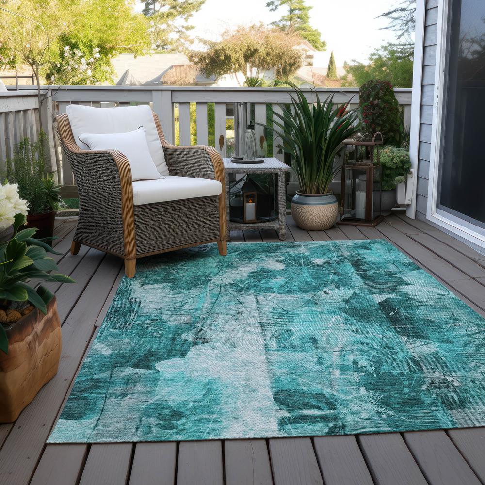 Chantille ACN560 Teal 3' x 5' Rug. Picture 9