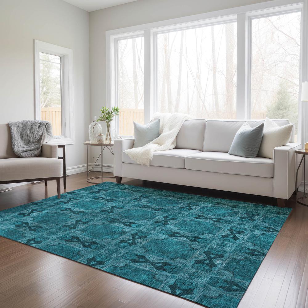 Chantille ACN564 Teal 3' x 5' Rug. Picture 6