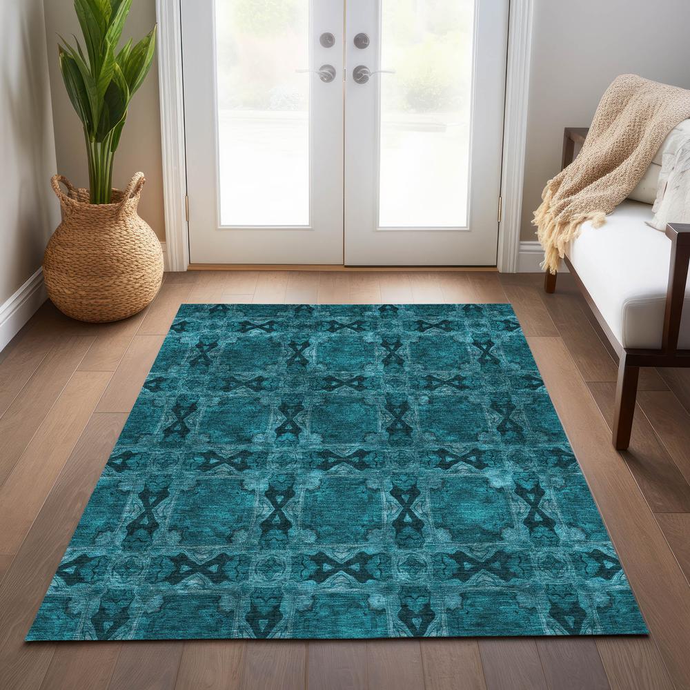 Chantille ACN564 Teal 3' x 5' Rug. Picture 7