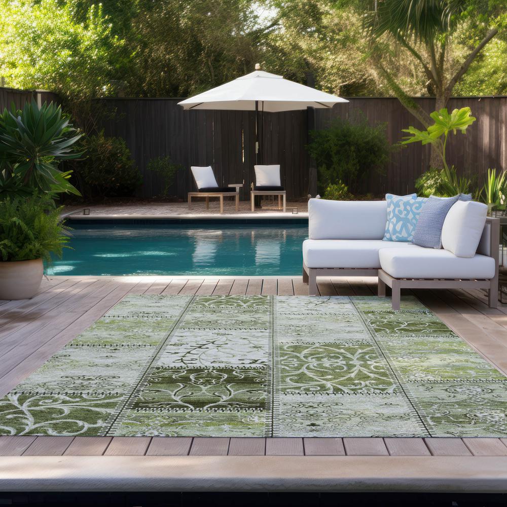 Chantille ACN566 Green 3' x 5' Rug. Picture 9