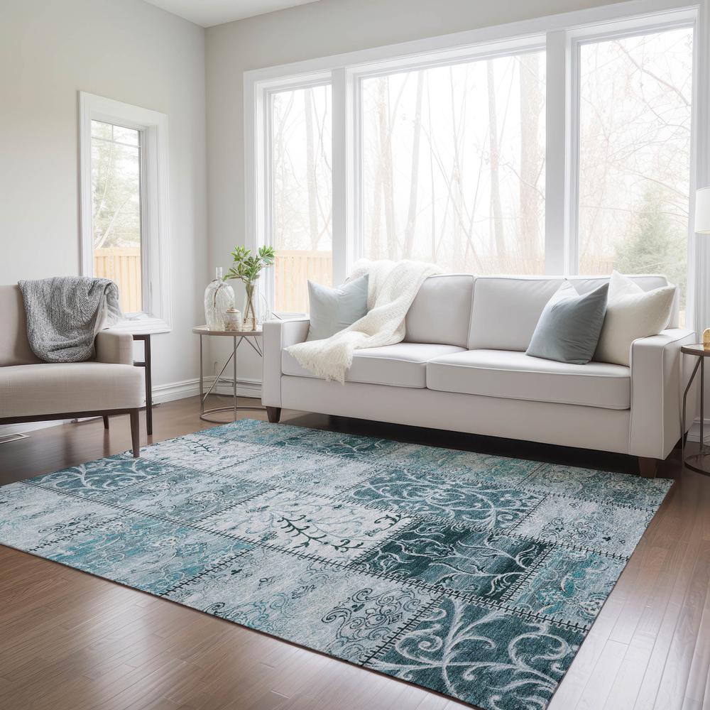 Chantille ACN566 Teal 3' x 5' Rug. Picture 6